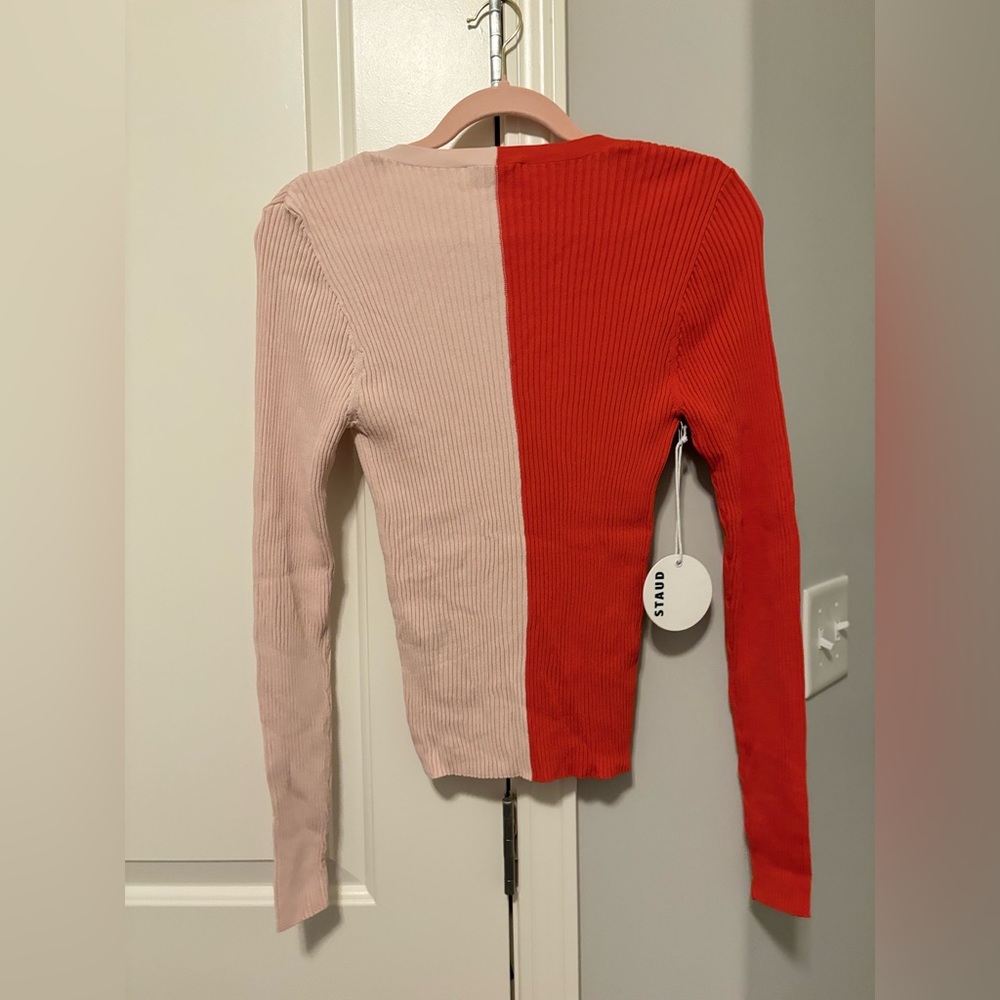 STAUD Two Tone Cardigan NWT Medium - Picture 5 of 8